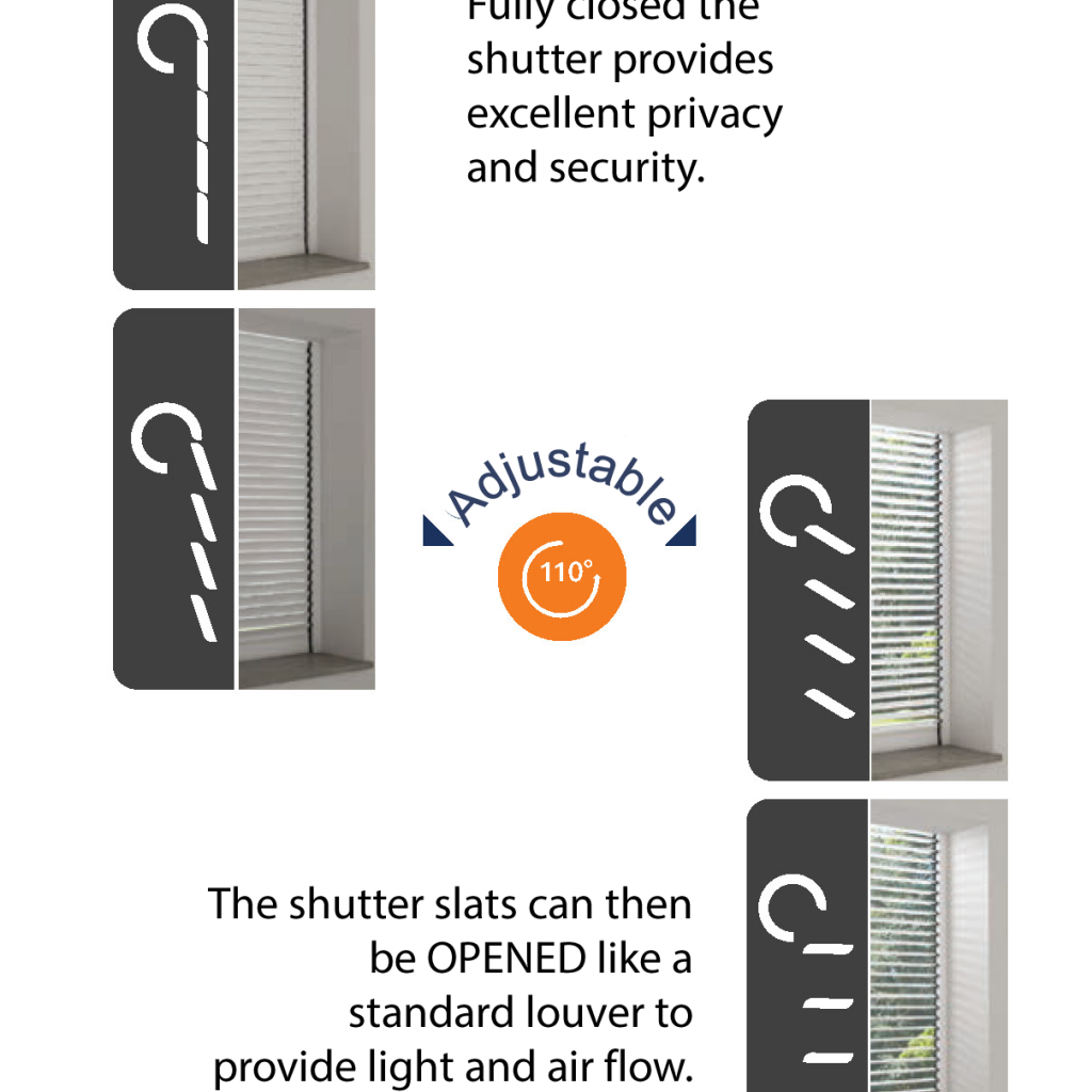 Roller Shutters With Adjustable Slats. KSS Thailand